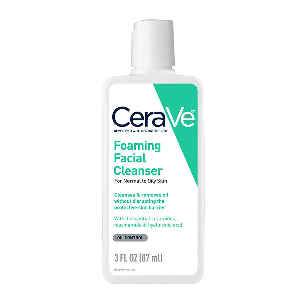 CeraVe Foaming Facial Cleanser Daily Face Wash for Oily Skin, 3 Oz